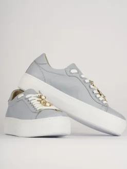 Sneakers pelle azzurro