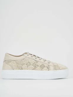 Sneakers pelle beige