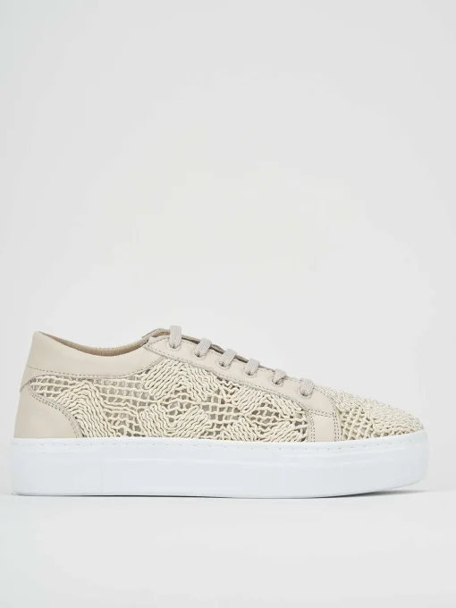 Sneakers pelle beige