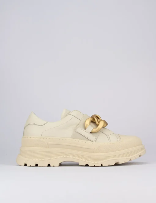 Sneakers pelle beige