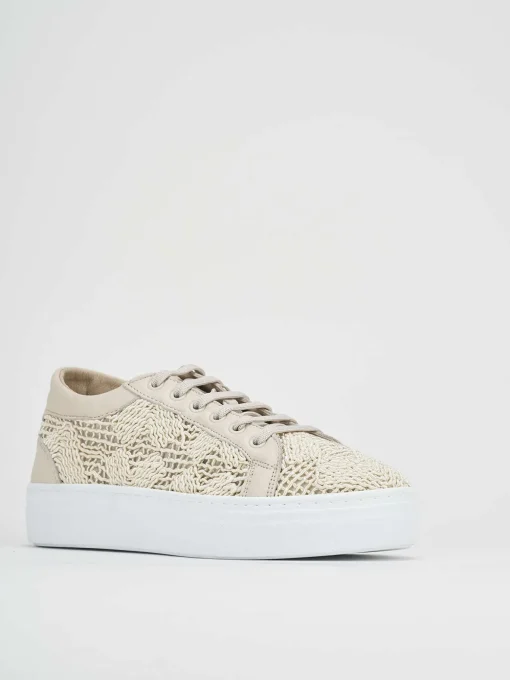 Sneakers pelle beige