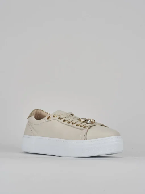 Sneakers pelle beige