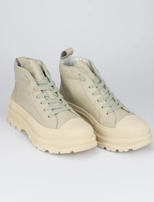 Sneakers pelle beige