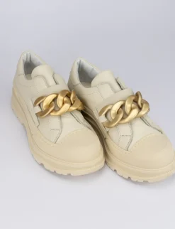 Sneakers pelle beige