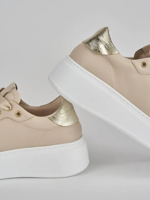 Sneakers pelle beige