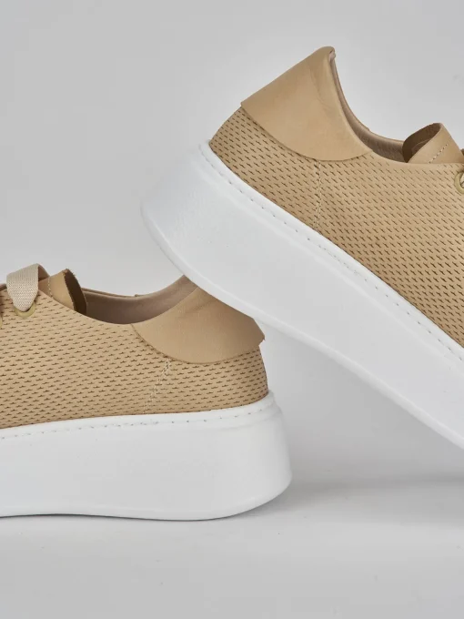 Sneakers pelle beige