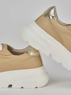 Sneakers pelle beige