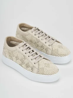 Sneakers pelle beige