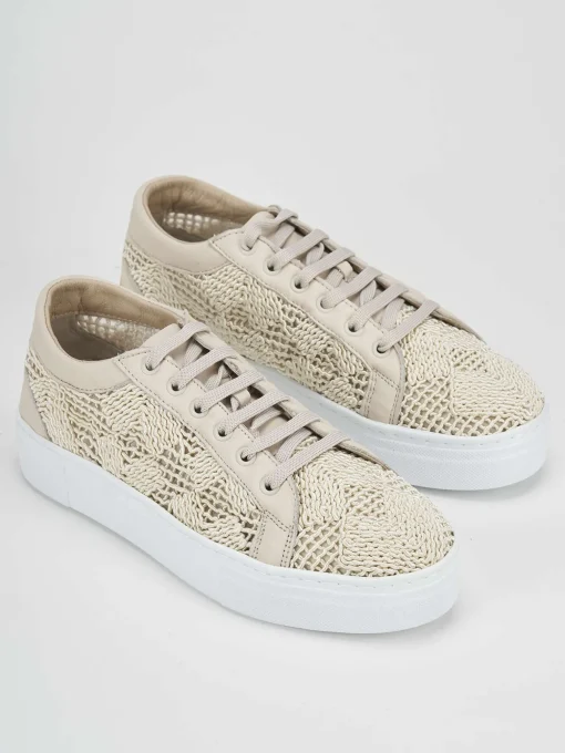 Sneakers pelle beige