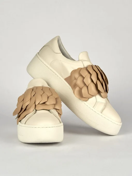 Sneakers pelle beige