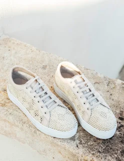 Sneakers pelle beige