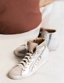 Sneakers pelle beige