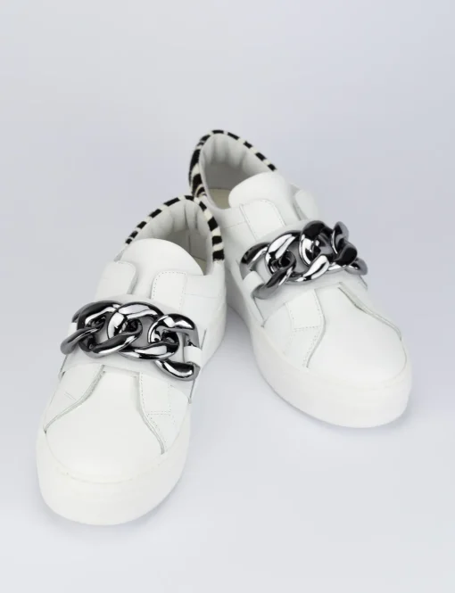 Sneakers pelle bianco
