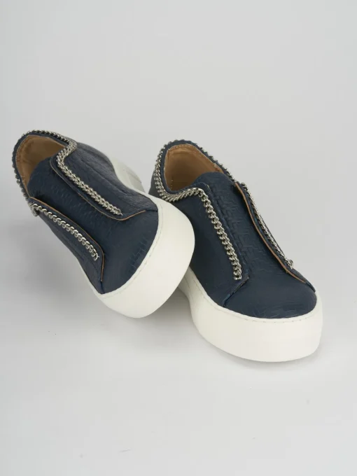 Sneakers pelle blu