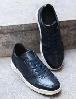 Sneakers pelle blu
