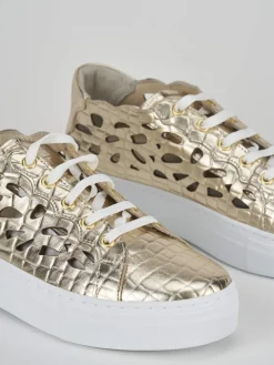 Sneakers pelle oro