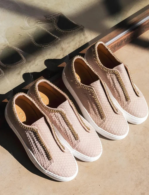Sneakers pelle rosa