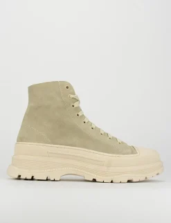 Sneakers tacco 1cm camoscio beige