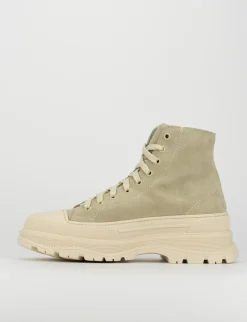 Sneakers tacco 1cm camoscio beige