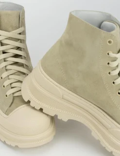 Sneakers tacco 1cm camoscio beige
