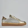 Sneakers tacco 1cm laminato oro