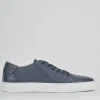 Sneakers tacco 1cm pelle blu