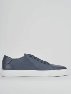 Sneakers tacco 1cm pelle blu
