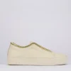 Sneakers tacco 1cm pelle beige