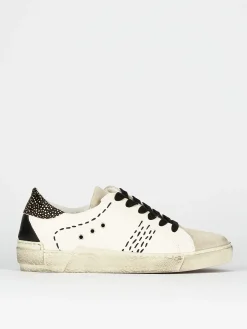 Sneakers tacco 1cm pelle bianco