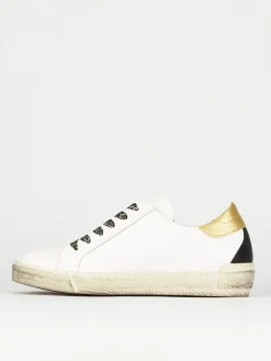 Sneakers tacco 1cm pelle bianco