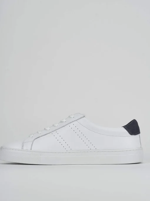 Sneakers tacco 1cm pelle bianco