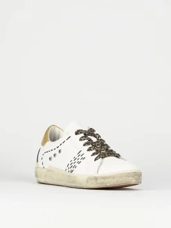 Sneakers tacco 1cm pelle bianco