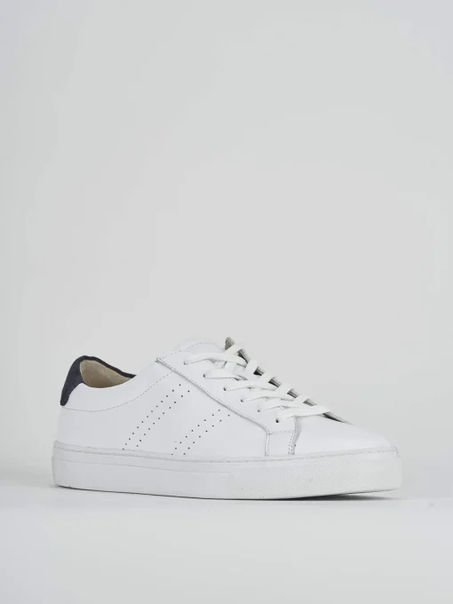 Sneakers tacco 1cm pelle bianco