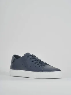 Sneakers tacco 1cm pelle blu