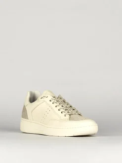 Sneakers tacco 1cm pelle bianco