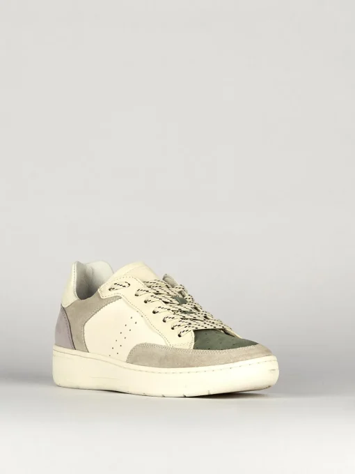 Sneakers tacco 1cm pelle bianco
