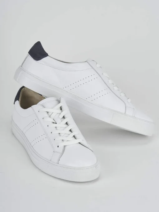 Sneakers tacco 1cm pelle bianco