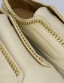 Sneakers tacco 1cm pelle beige