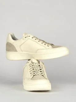 Sneakers tacco 1cm pelle bianco