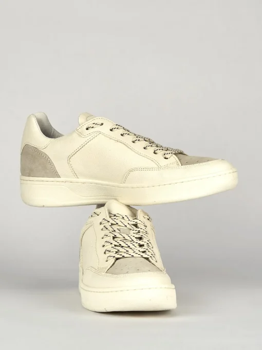 Sneakers tacco 1cm pelle bianco