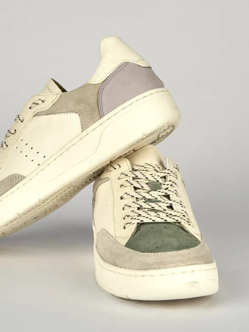 Sneakers tacco 1cm pelle bianco