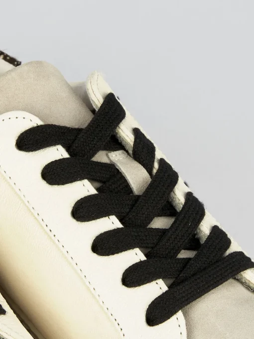 Sneakers tacco 1cm pelle bianco