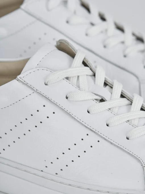 Sneakers tacco 1cm pelle bianco