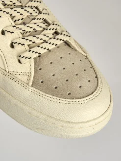 Sneakers tacco 1cm pelle bianco