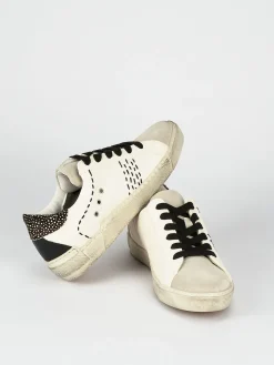 Sneakers tacco 1cm pelle bianco