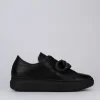 Sneakers tacco 1cm pelle nero
