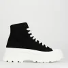 Sneakers tacco 1cm tela nero