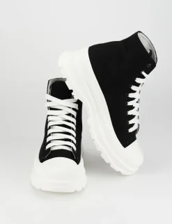 Sneakers tacco 1cm tela nero