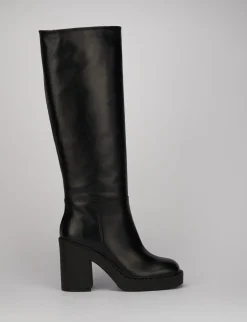 Stivale tacco 8 cm nero pelle