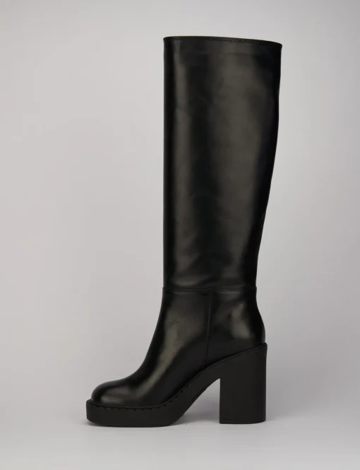 Stivale tacco 8 cm nero pelle